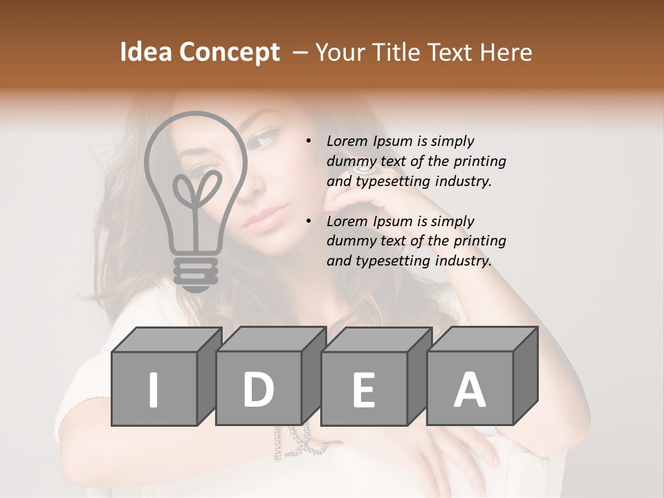 Brunette Choosing Sad PowerPoint Template