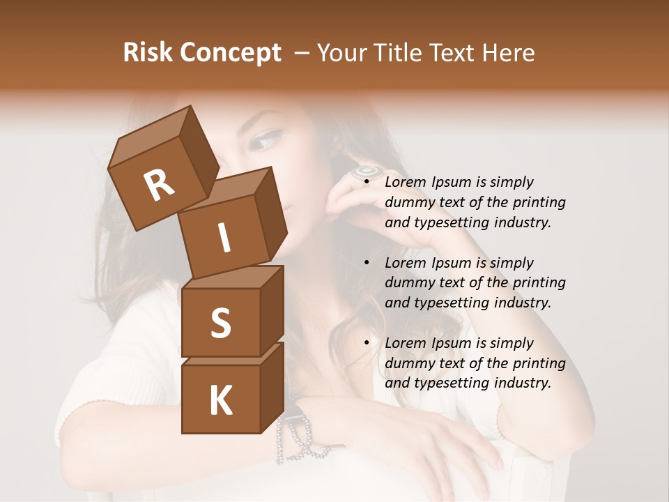 Brunette Choosing Sad PowerPoint Template