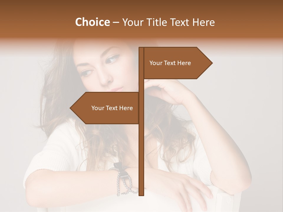 Brunette Choosing Sad PowerPoint Template