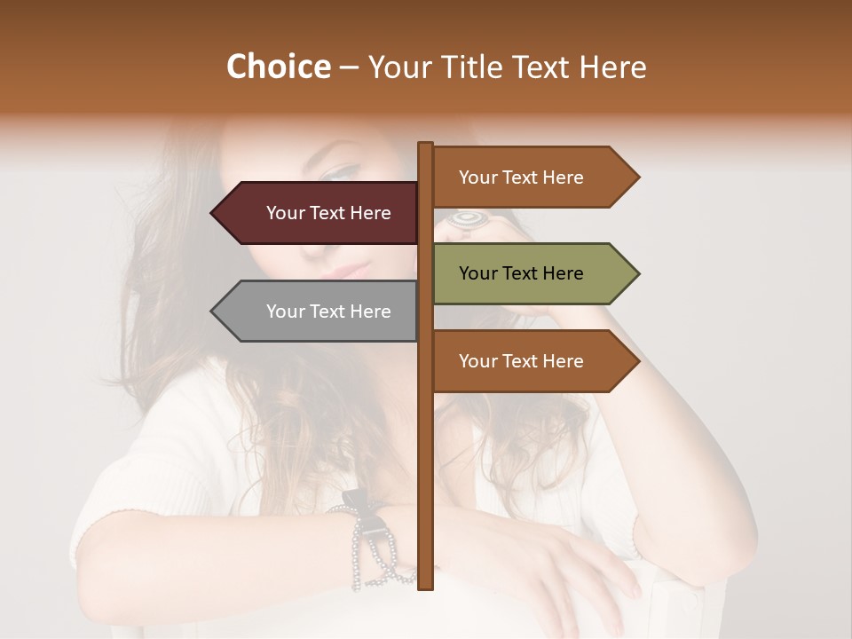 Brunette Choosing Sad PowerPoint Template