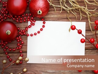 Message Xmas Wooden Board PowerPoint Template