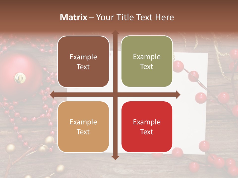 Message Xmas Wooden Board PowerPoint Template