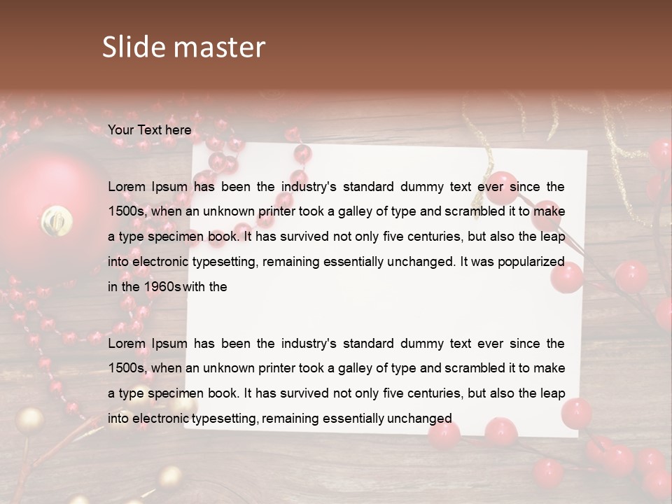 Message Xmas Wooden Board PowerPoint Template