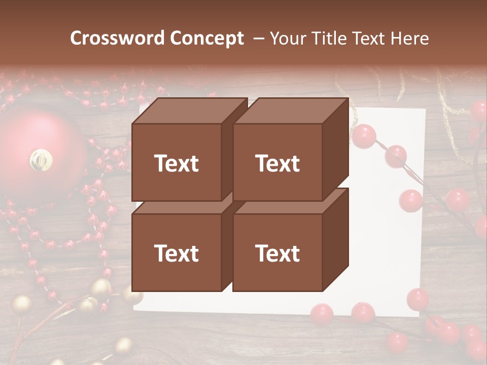 Message Xmas Wooden Board PowerPoint Template