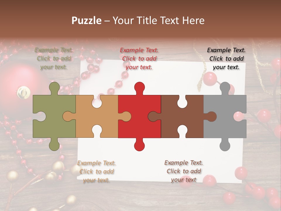 Message Xmas Wooden Board PowerPoint Template