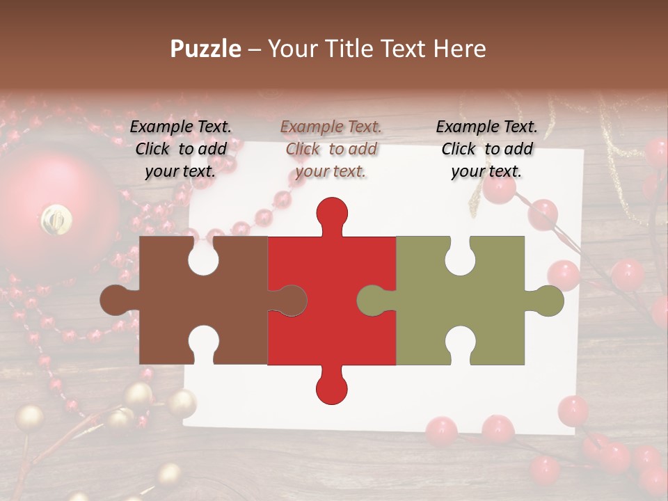 Message Xmas Wooden Board PowerPoint Template