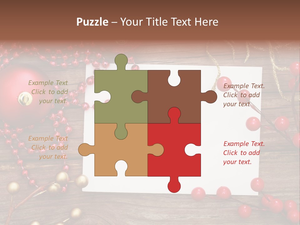 Message Xmas Wooden Board PowerPoint Template