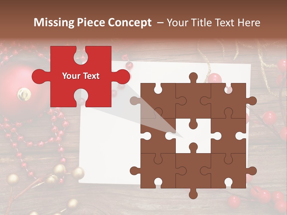 Message Xmas Wooden Board PowerPoint Template