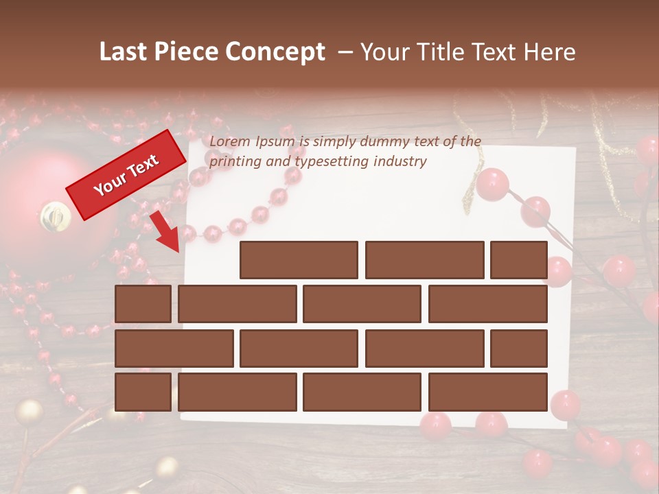 Message Xmas Wooden Board PowerPoint Template