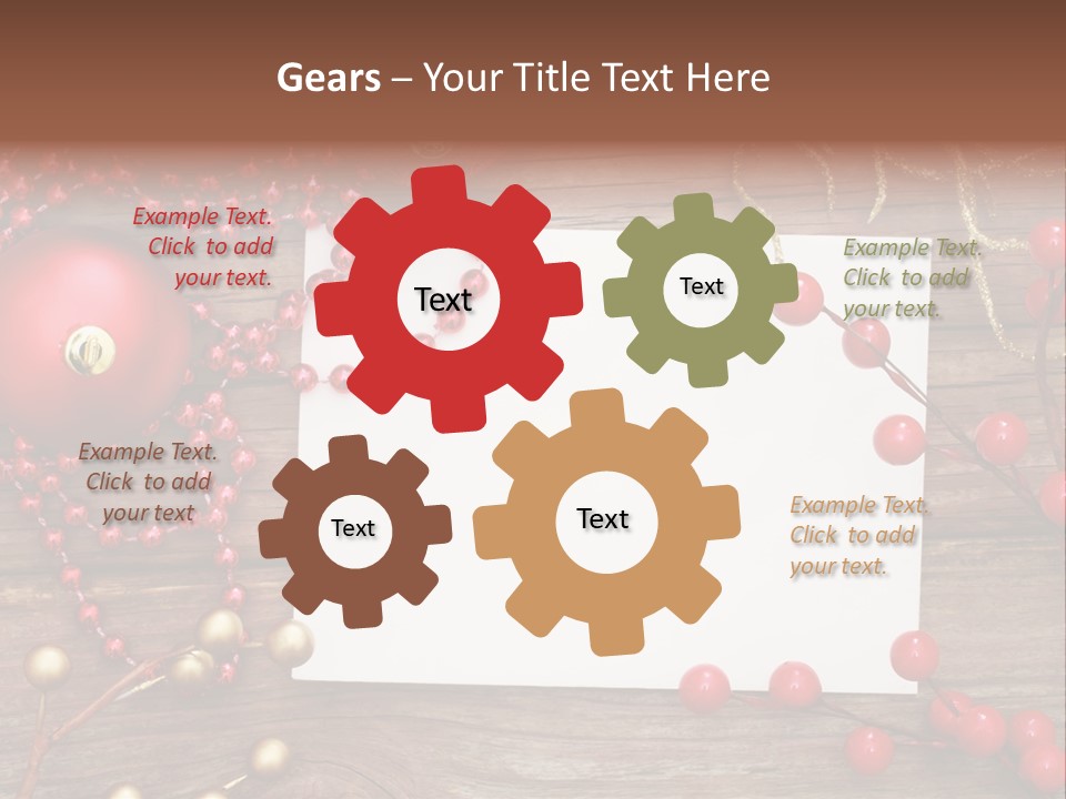 Message Xmas Wooden Board PowerPoint Template