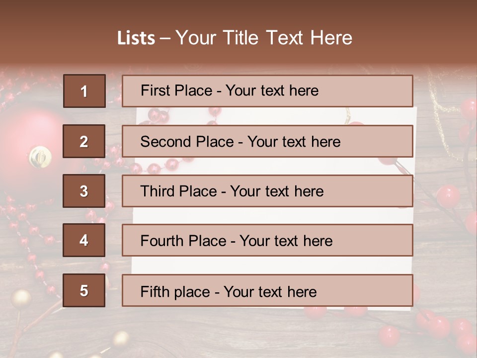 Message Xmas Wooden Board PowerPoint Template