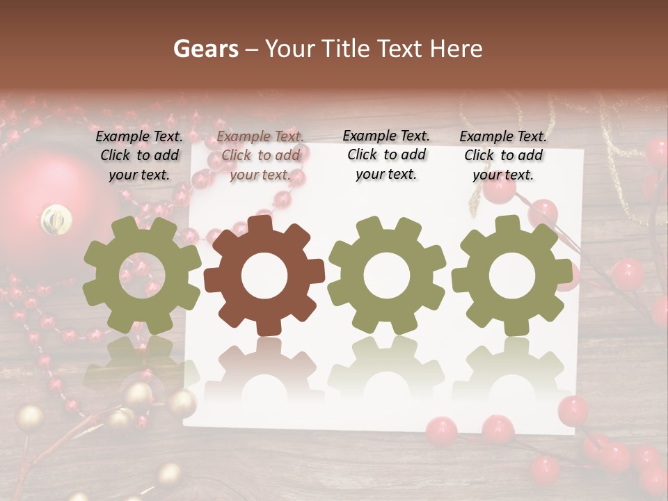 Message Xmas Wooden Board PowerPoint Template