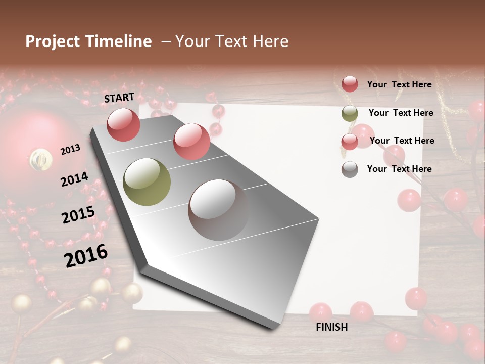 Message Xmas Wooden Board PowerPoint Template