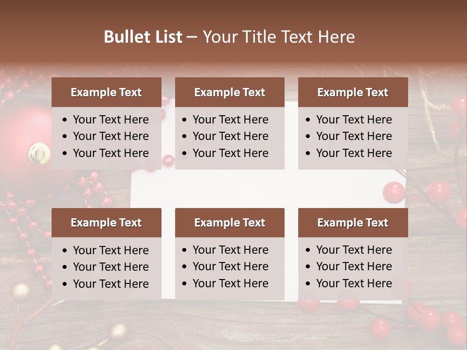 Message Xmas Wooden Board PowerPoint Template