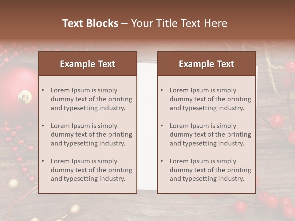 Message Xmas Wooden Board PowerPoint Template