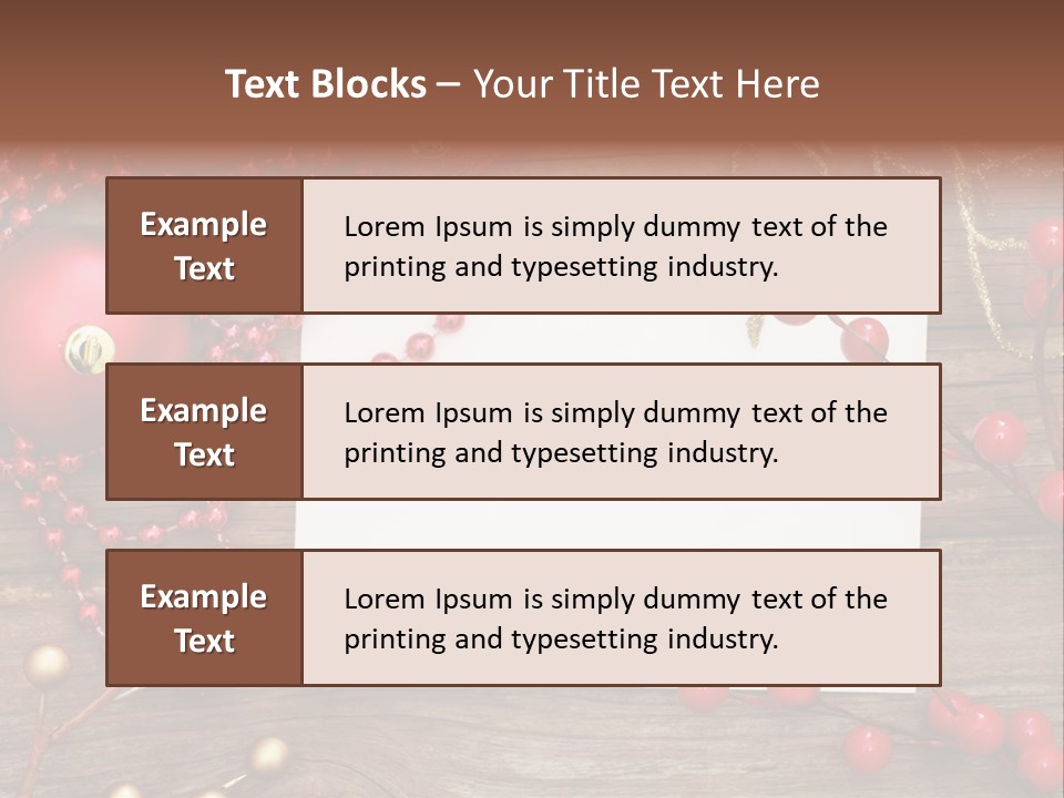 Message Xmas Wooden Board PowerPoint Template