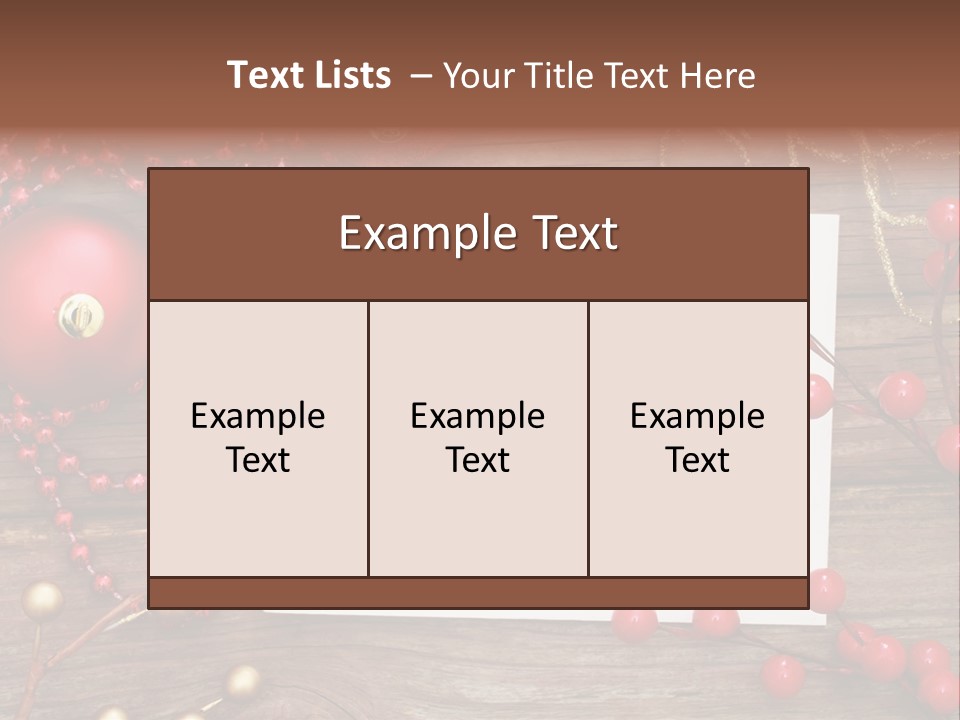 Message Xmas Wooden Board PowerPoint Template