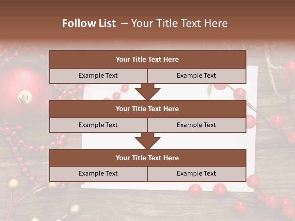 Message Xmas Wooden Board PowerPoint Template