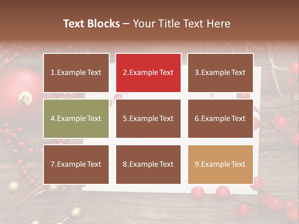 Message Xmas Wooden Board PowerPoint Template