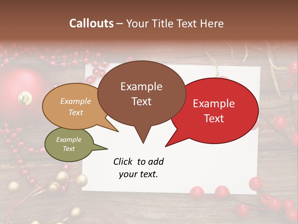 Message Xmas Wooden Board PowerPoint Template