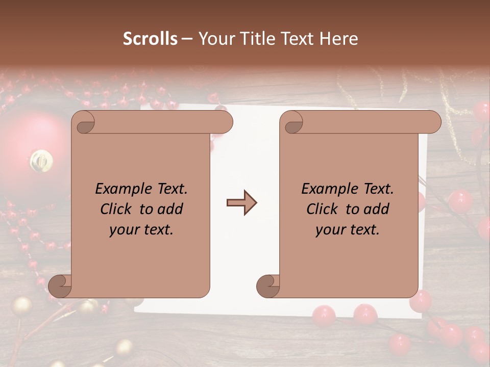 Message Xmas Wooden Board PowerPoint Template