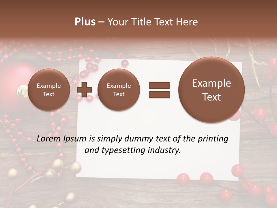 Message Xmas Wooden Board PowerPoint Template