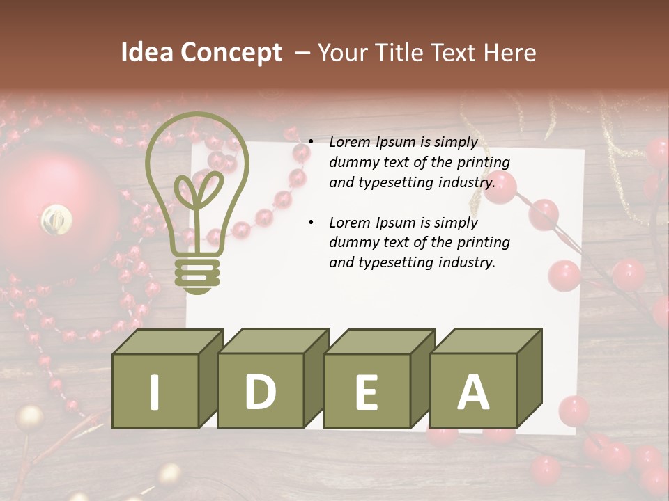 Message Xmas Wooden Board PowerPoint Template