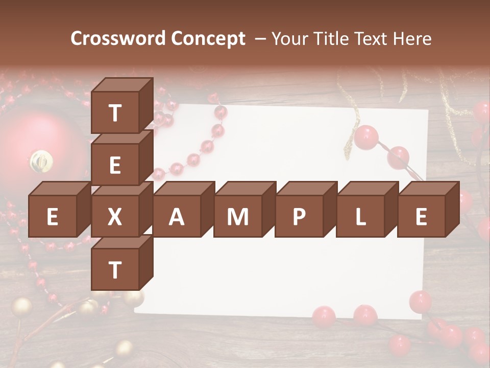 Message Xmas Wooden Board PowerPoint Template