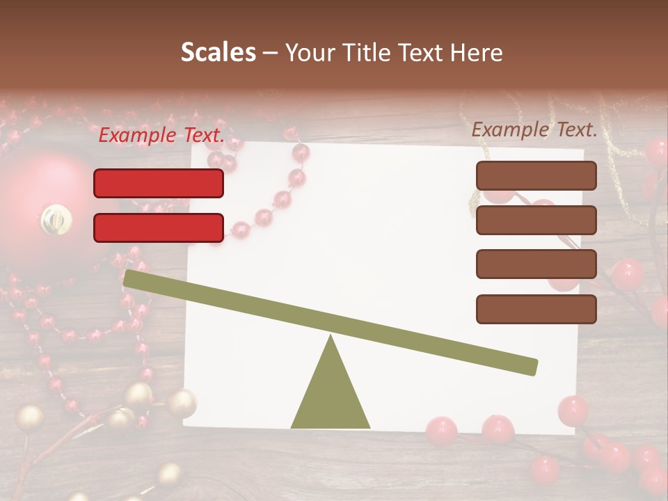 Message Xmas Wooden Board PowerPoint Template