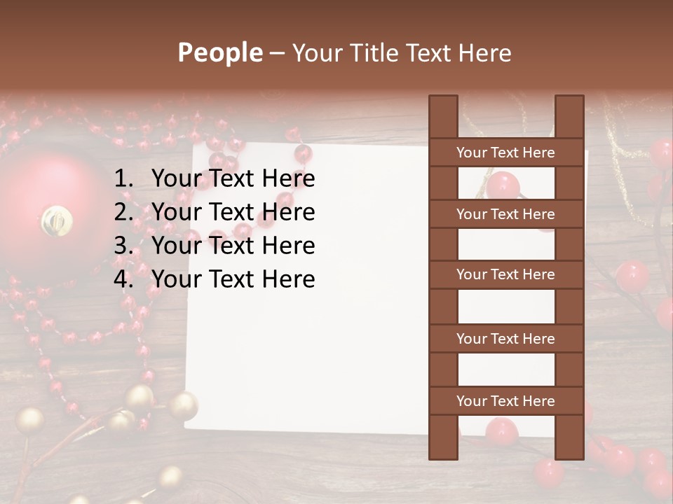 Message Xmas Wooden Board PowerPoint Template