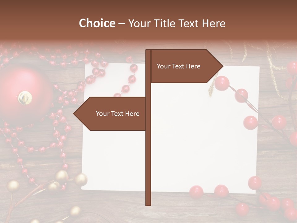 Message Xmas Wooden Board PowerPoint Template
