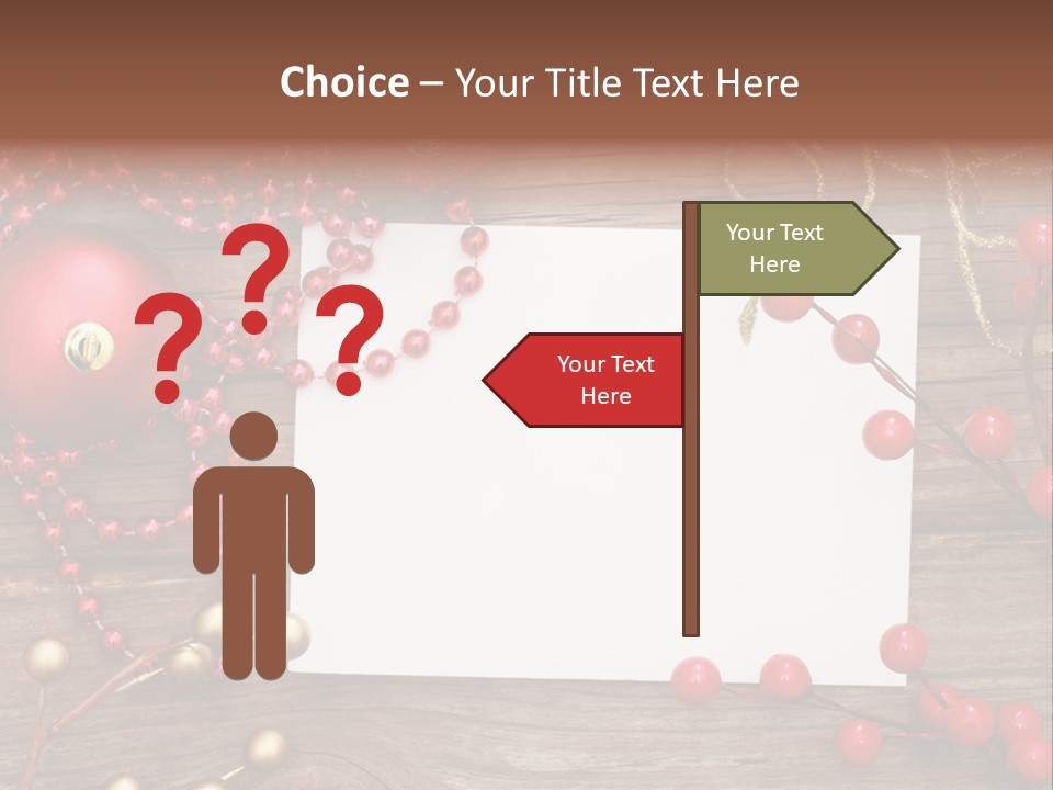 Message Xmas Wooden Board PowerPoint Template