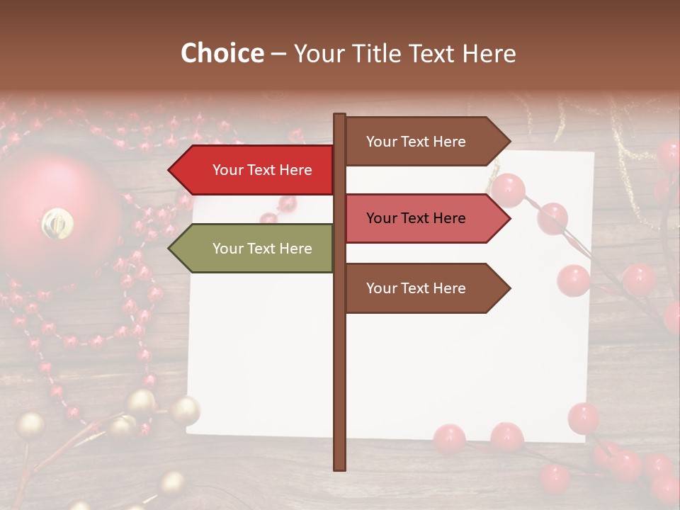 Message Xmas Wooden Board PowerPoint Template
