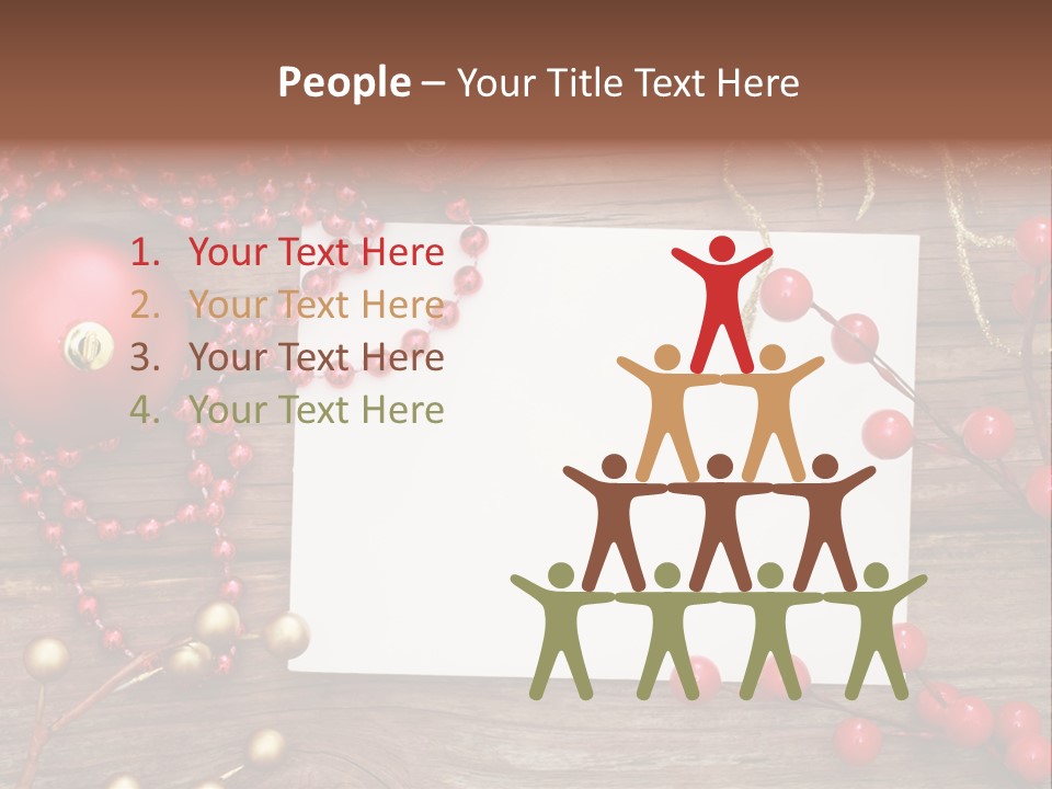 Message Xmas Wooden Board PowerPoint Template