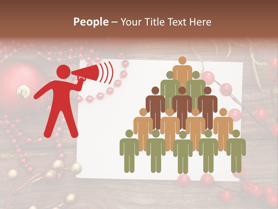 Message Xmas Wooden Board PowerPoint Template