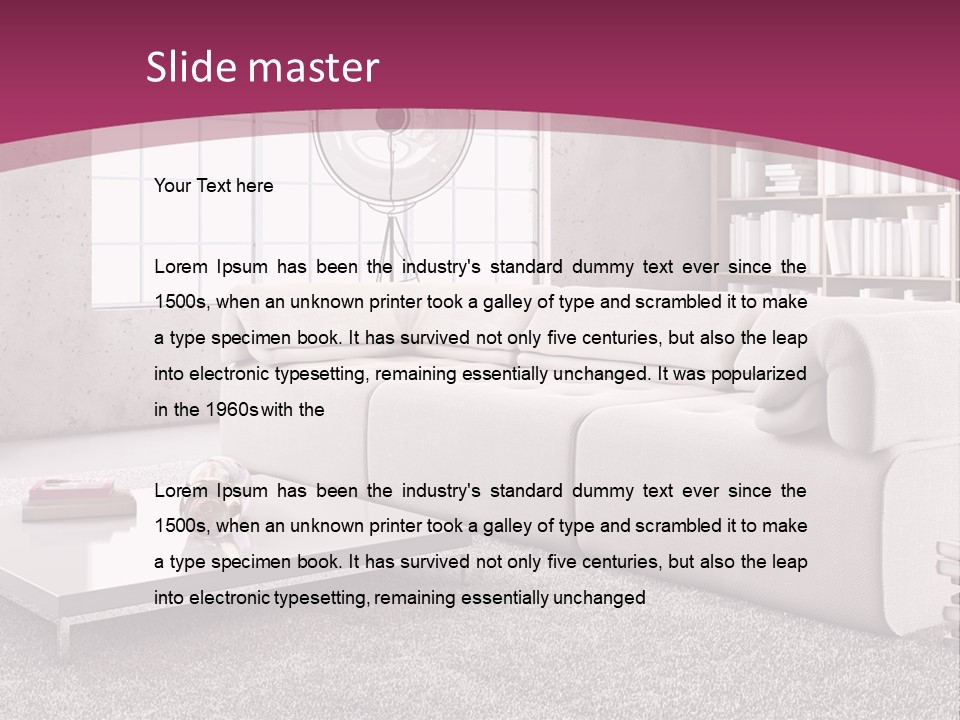 Eleganza Lampada Divano PowerPoint Template