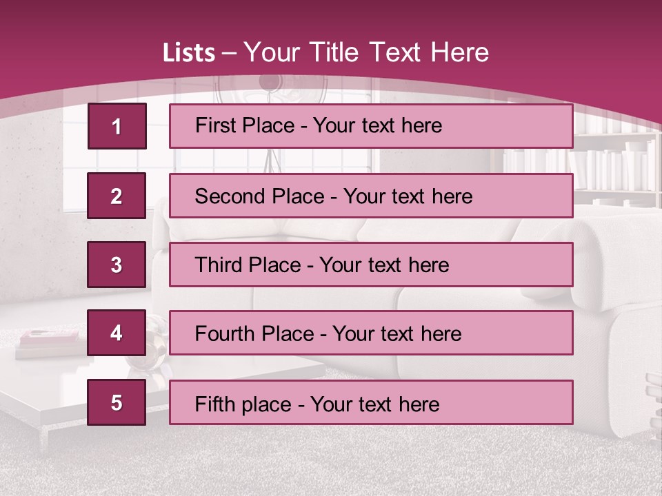 Eleganza Lampada Divano PowerPoint Template