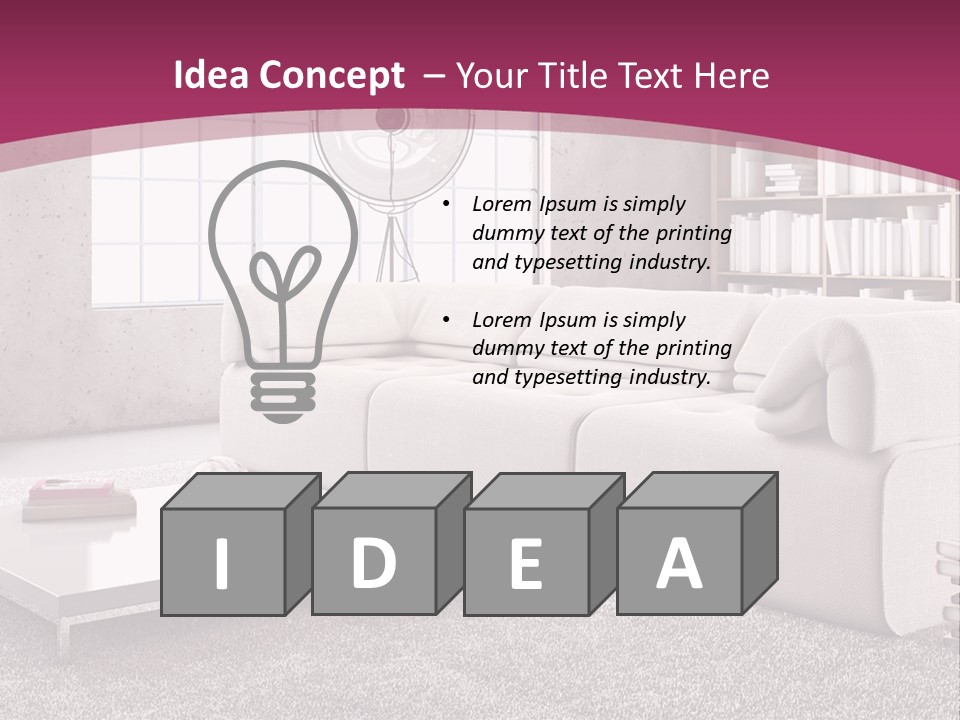 Eleganza Lampada Divano PowerPoint Template