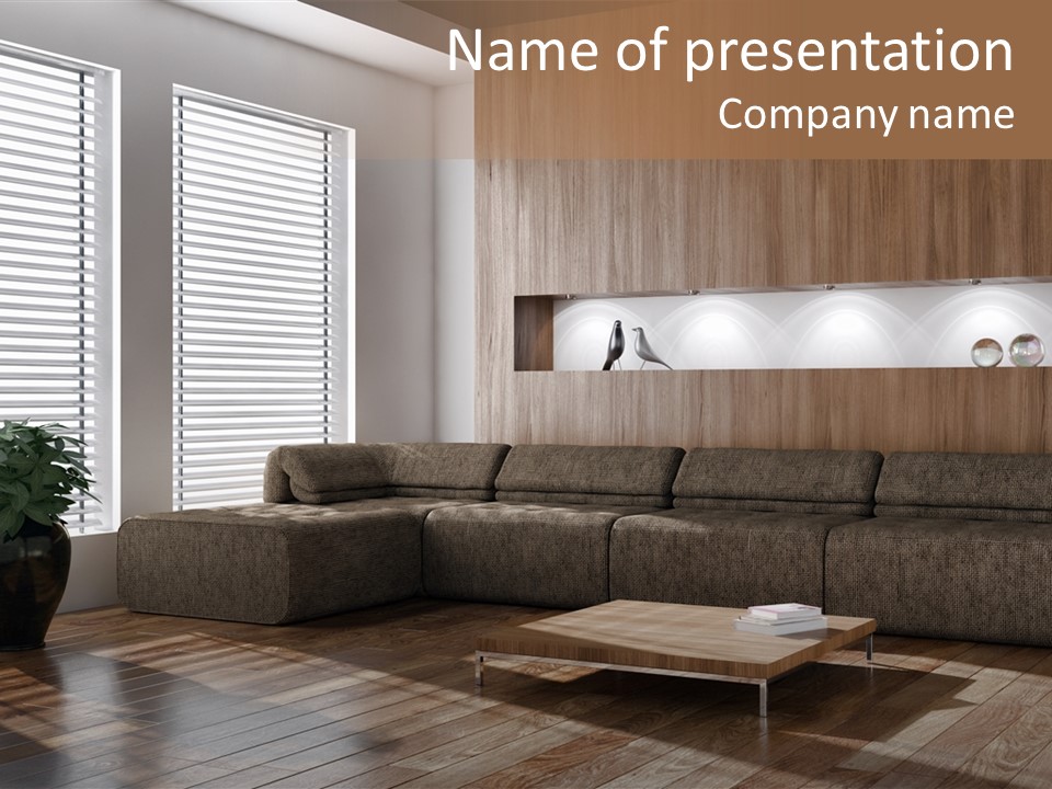 Nuovo Moderna Living Room PowerPoint Template