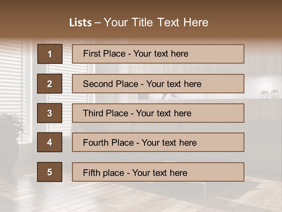 Nuovo Moderna Living Room PowerPoint Template
