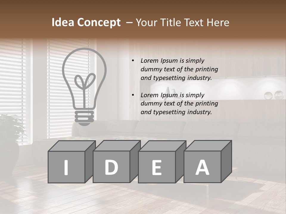 Nuovo Moderna Living Room PowerPoint Template