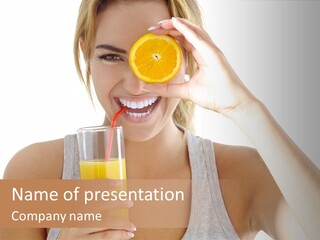 People Female Pretty PowerPoint Template