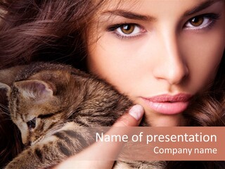 Closeup Longing Cute PowerPoint Template