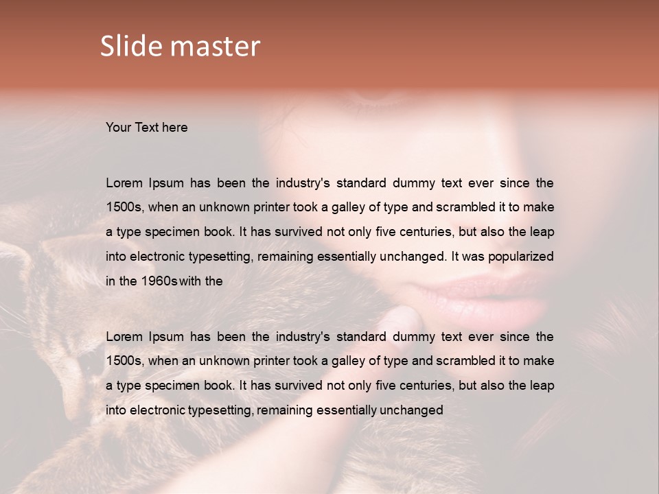 Closeup Longing Cute PowerPoint Template