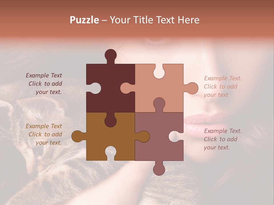 Closeup Longing Cute PowerPoint Template