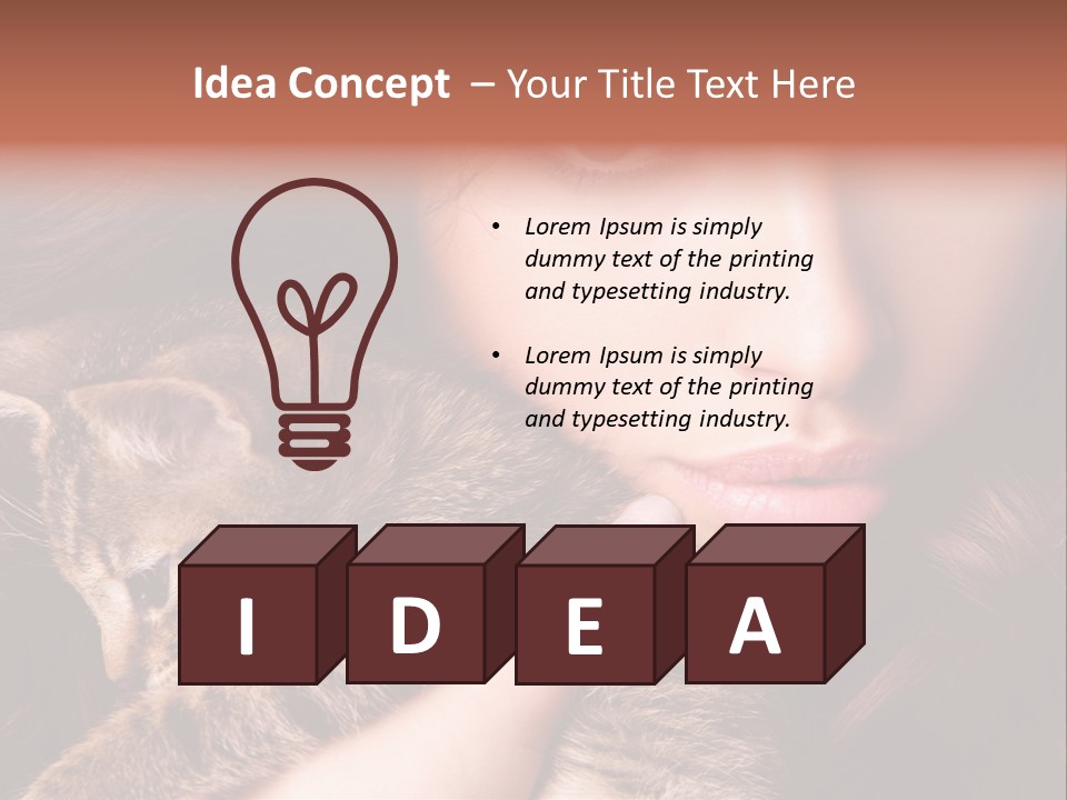 Closeup Longing Cute PowerPoint Template