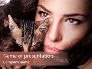 Animal Beautiful Kitten PowerPoint Template