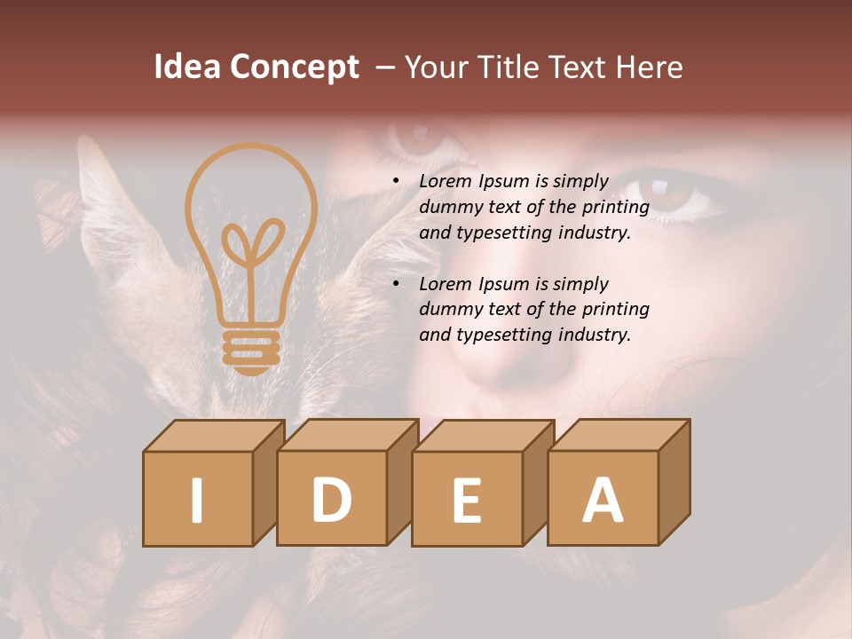 Animal Beautiful Kitten PowerPoint Template