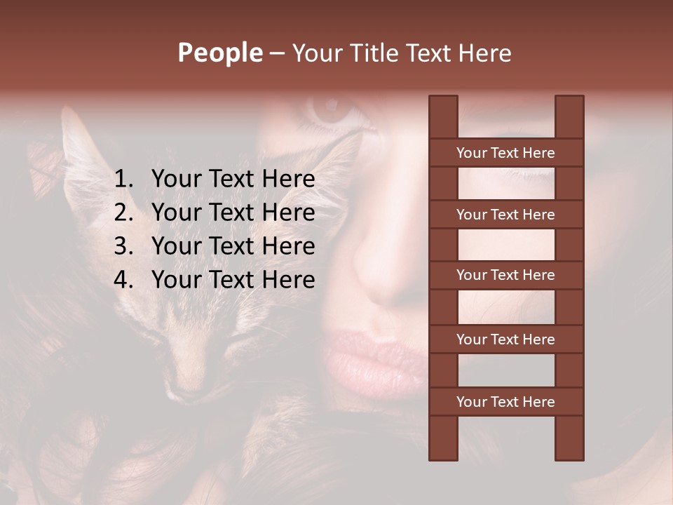 Animal Beautiful Kitten PowerPoint Template