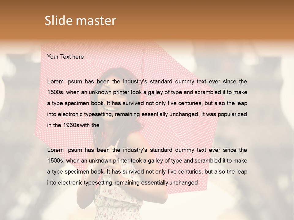 Brunette Girl Paris PowerPoint Template